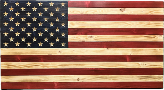 Handcrafted Wooden American Flag