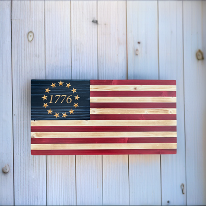 Handmade 1776 Betsy Ross Wooden American Flag