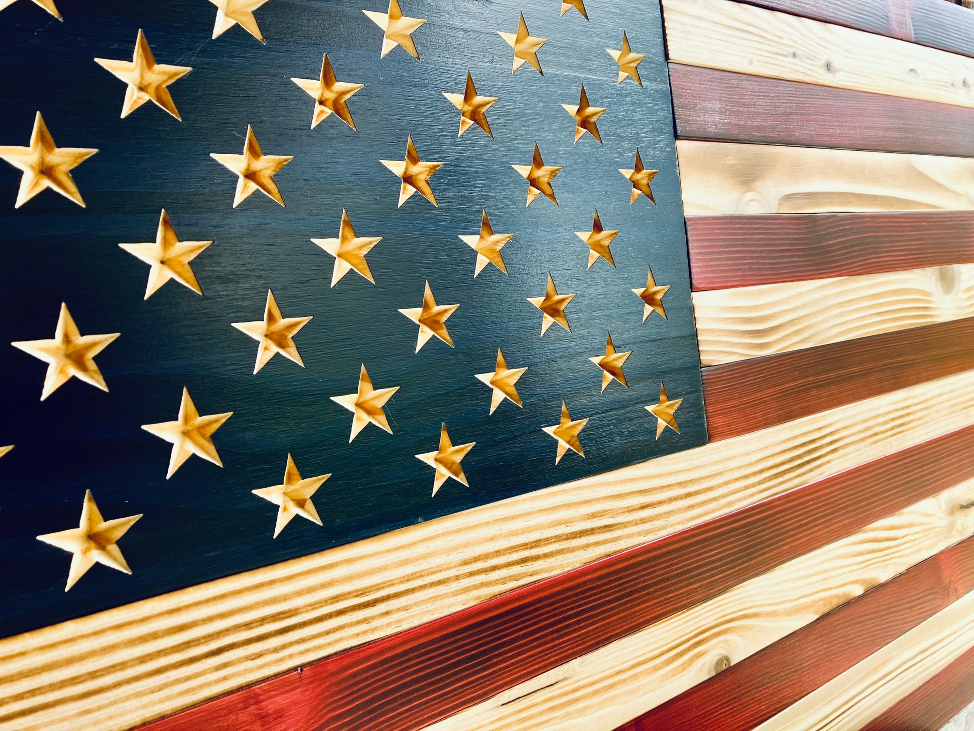 Handmade Wooden American Flag