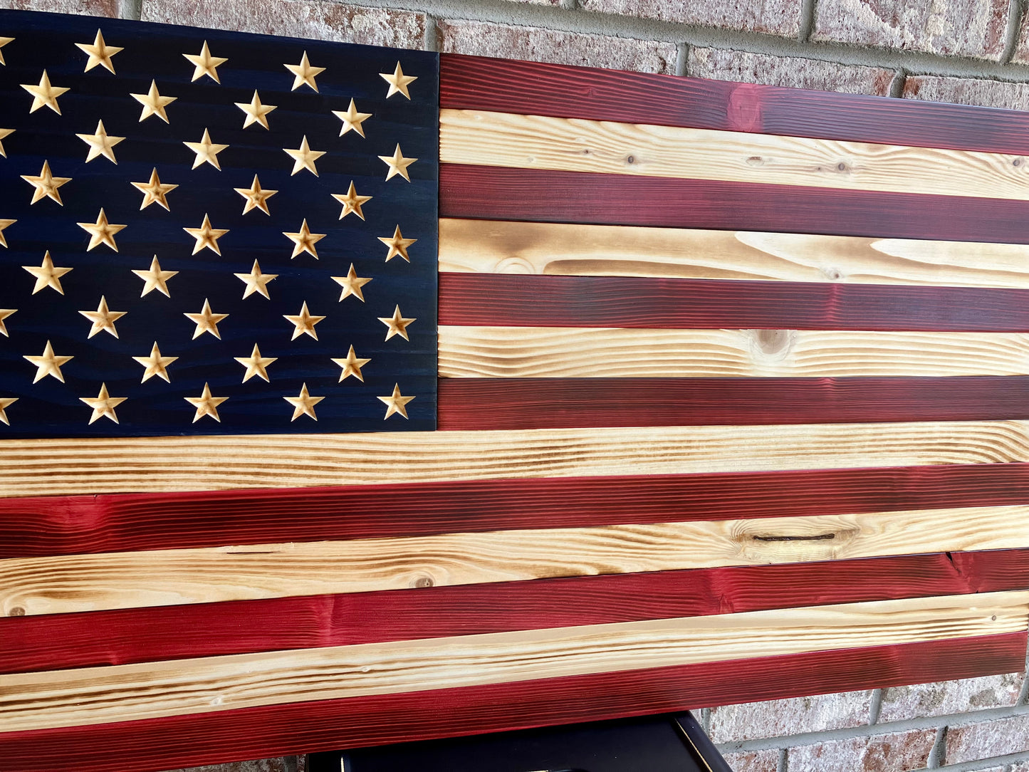Handmade Wooden American Flag
