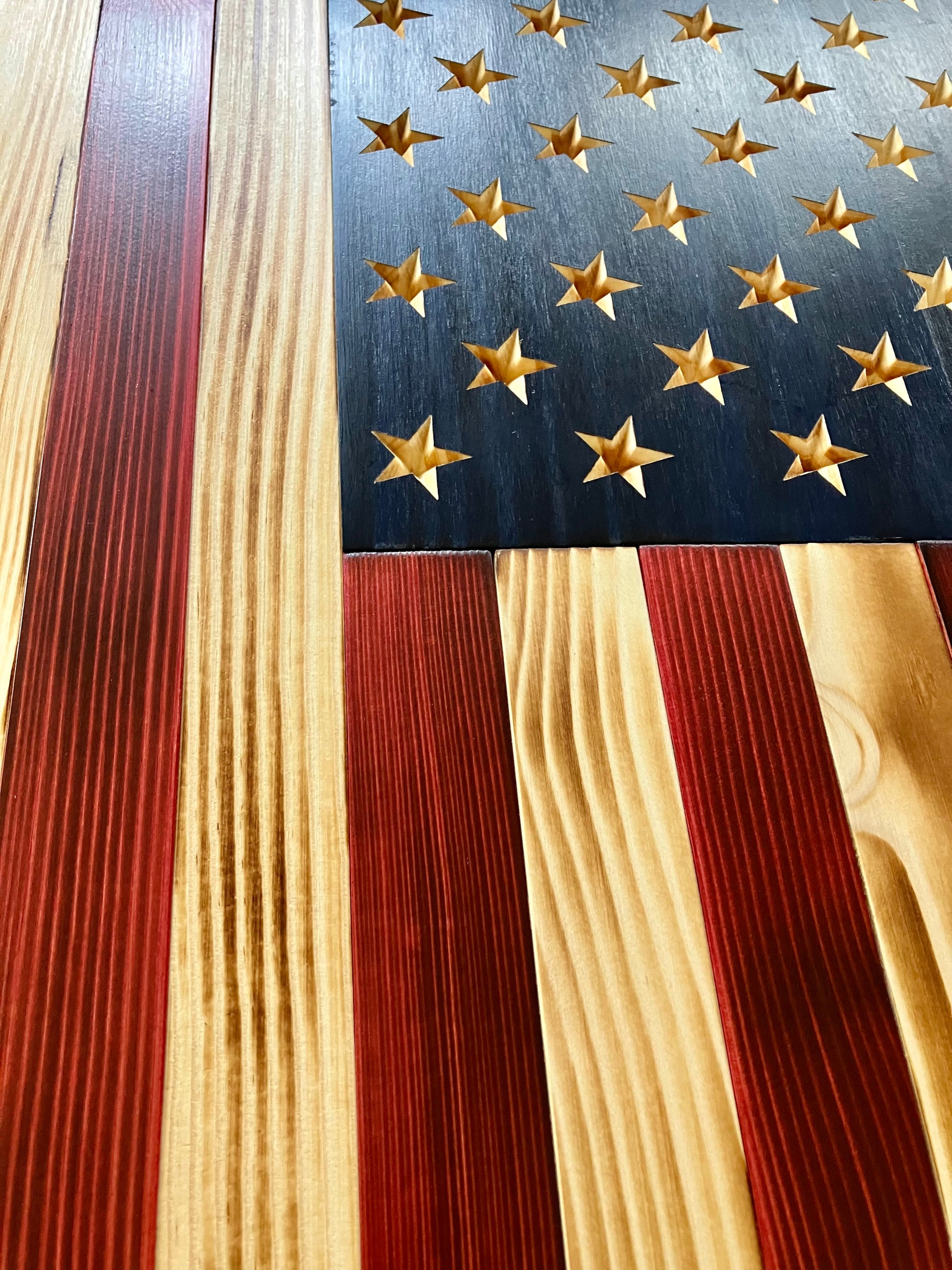 Handmade Wooden American Flag