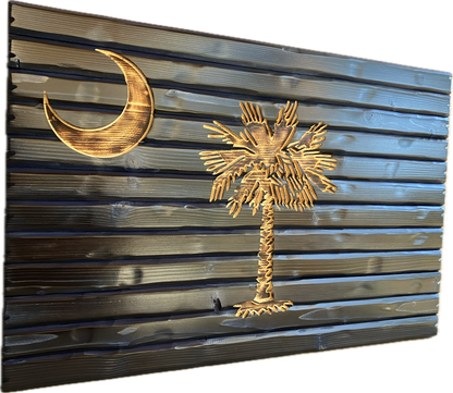 Handmade Wooden South Carolina State Flag