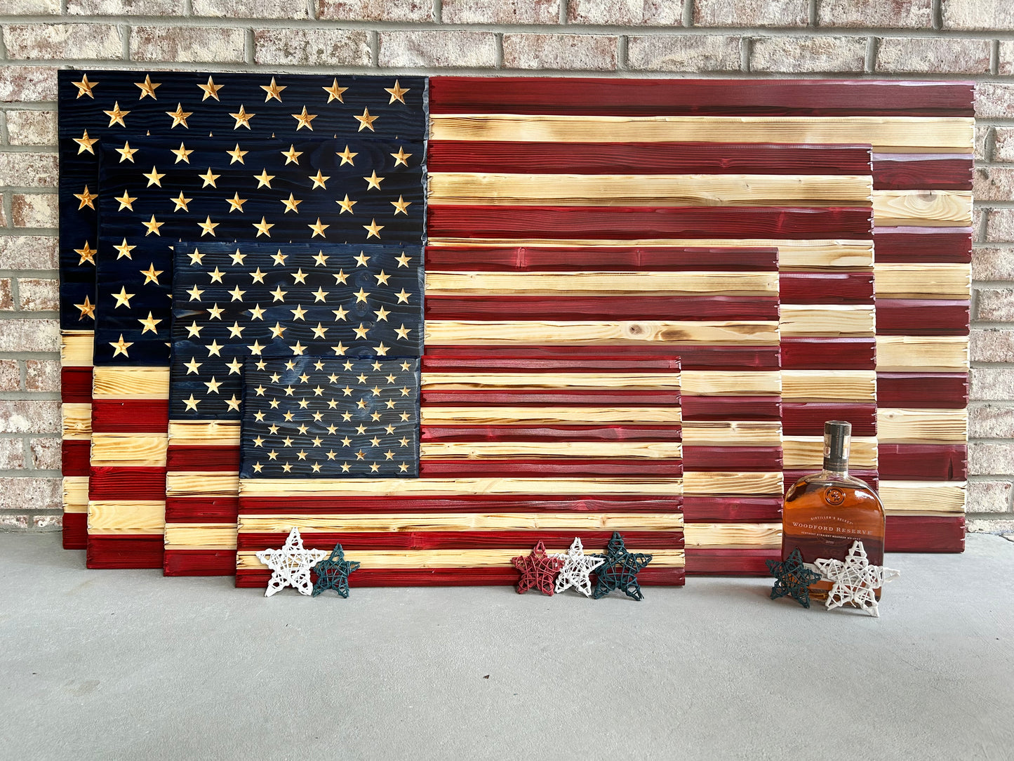 Handmade Wooden Distressed American Flag