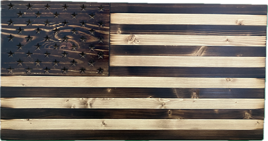 Rustic Wooden American Flag