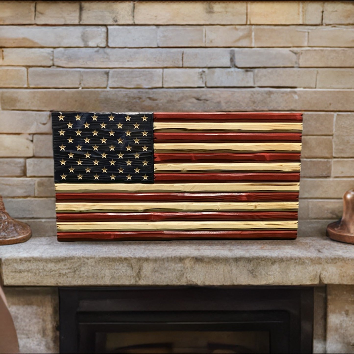 Handmade Wooden Distressed American Flag