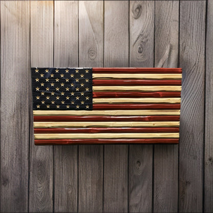 Handmade Wooden Distressed American Flag