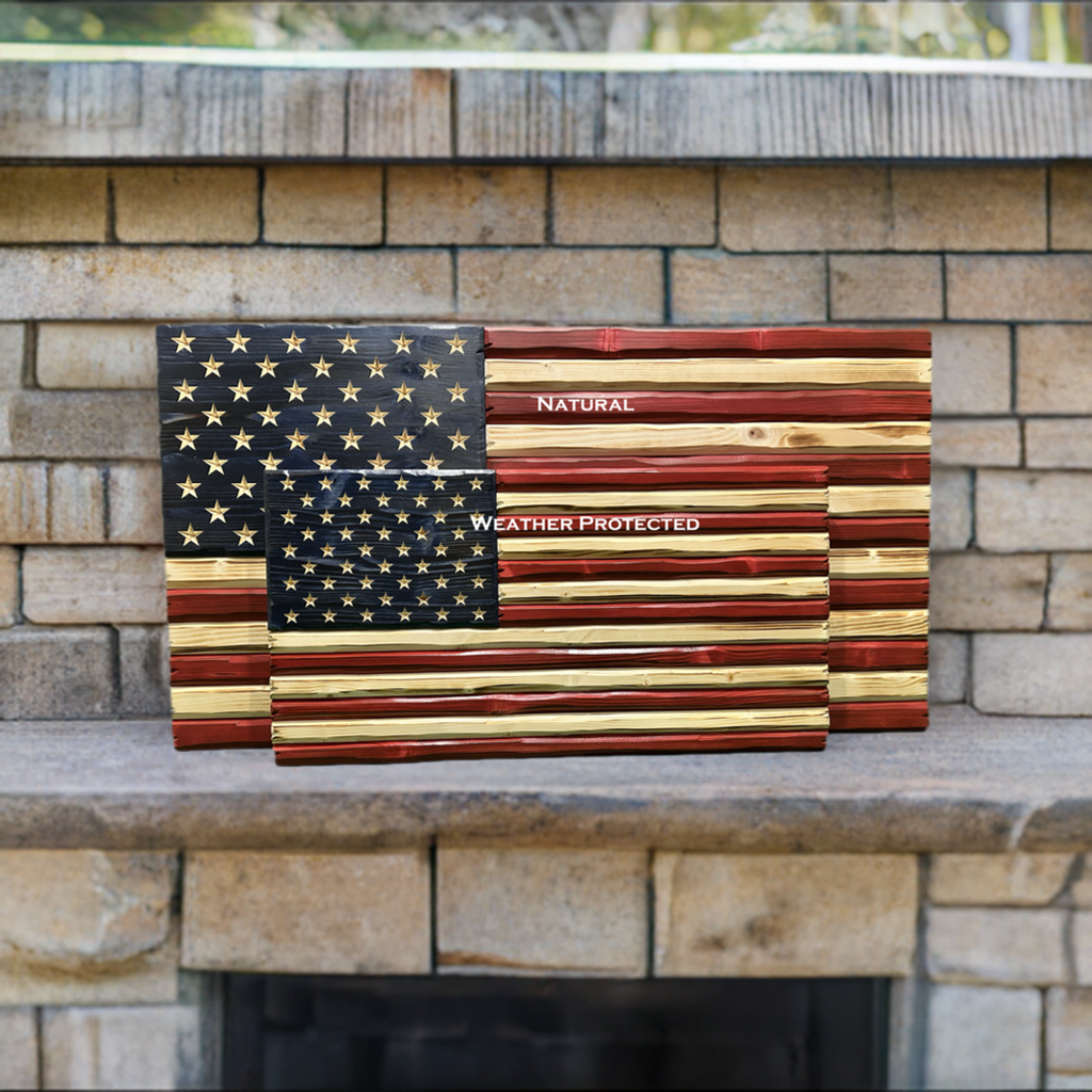 Handmade Wooden Distressed American Flag