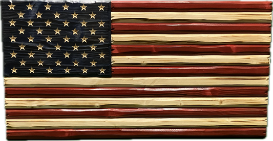 Handmade Wooden Distressed American Flag