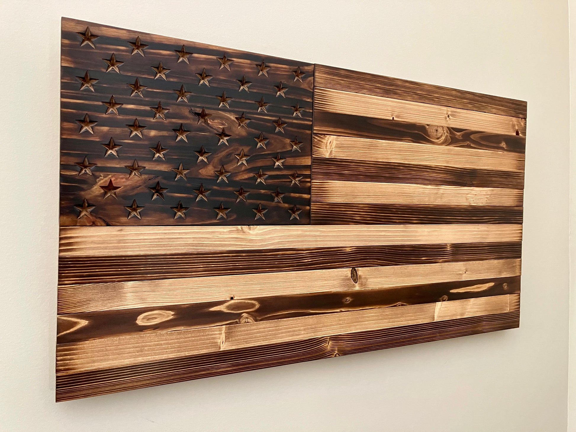 Handmade Wooden American Flag