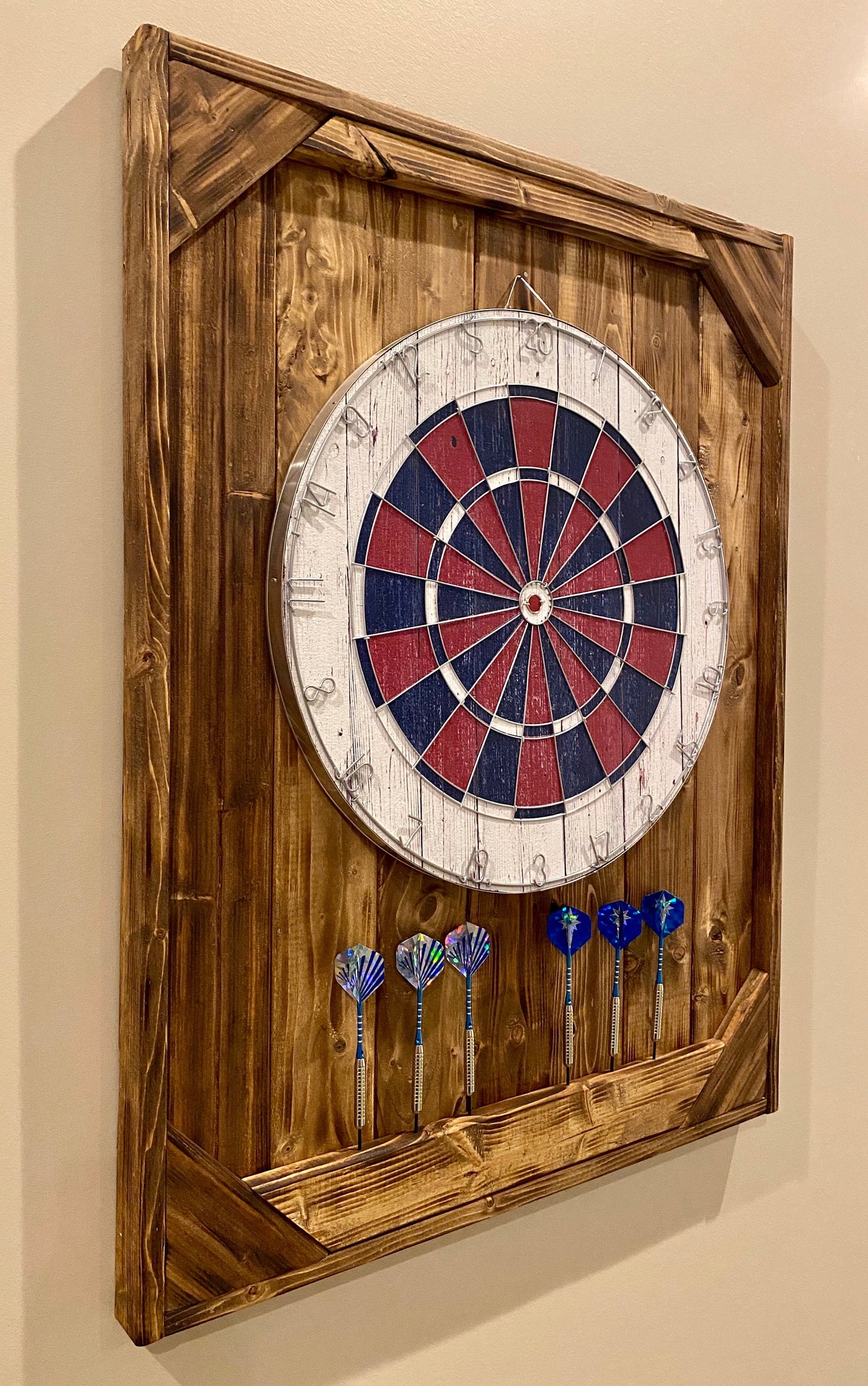 Handcrafted Wooden Dart Board Backboard