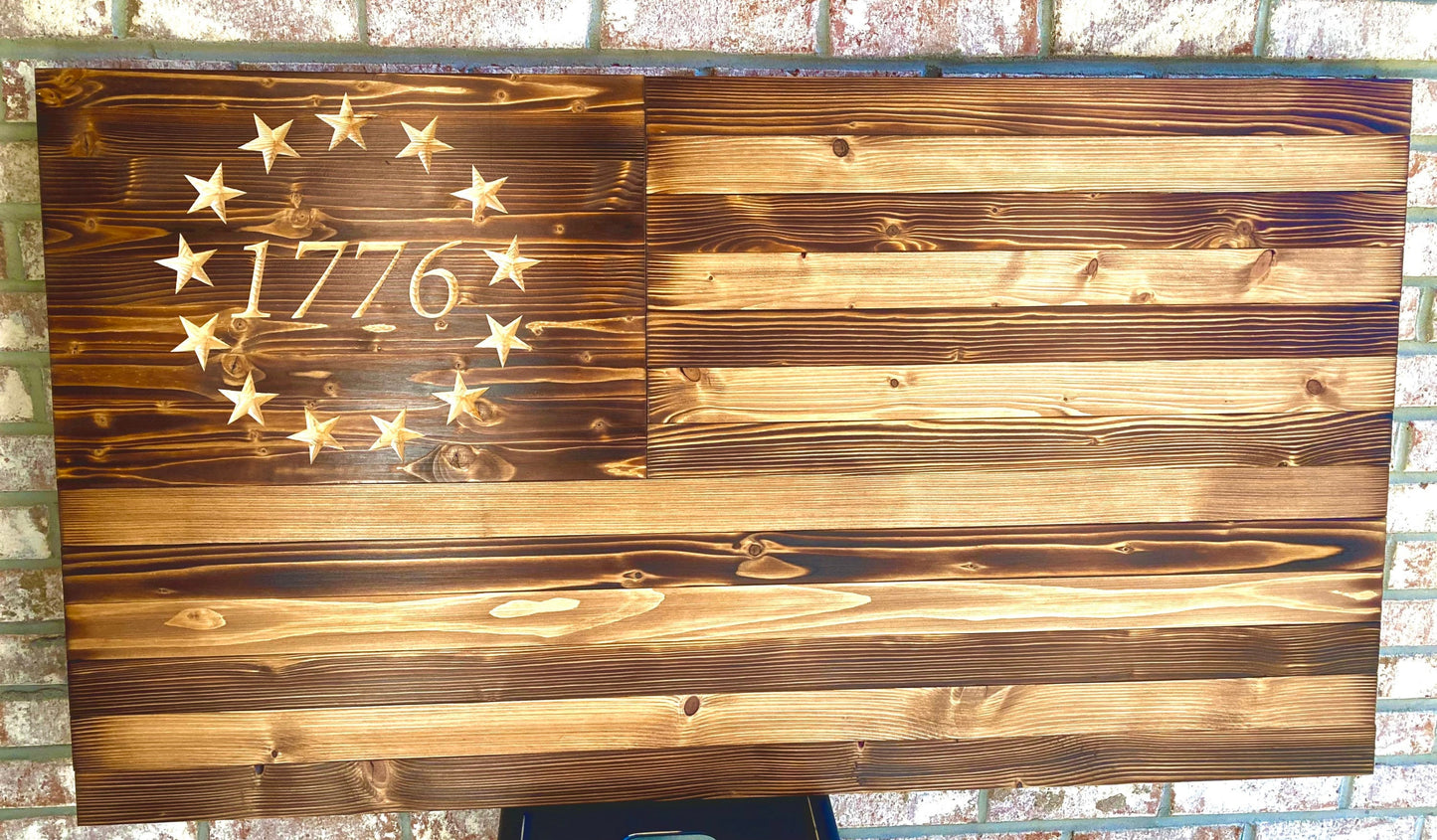 Handmade Wooden "Betsy Ross" American Flag