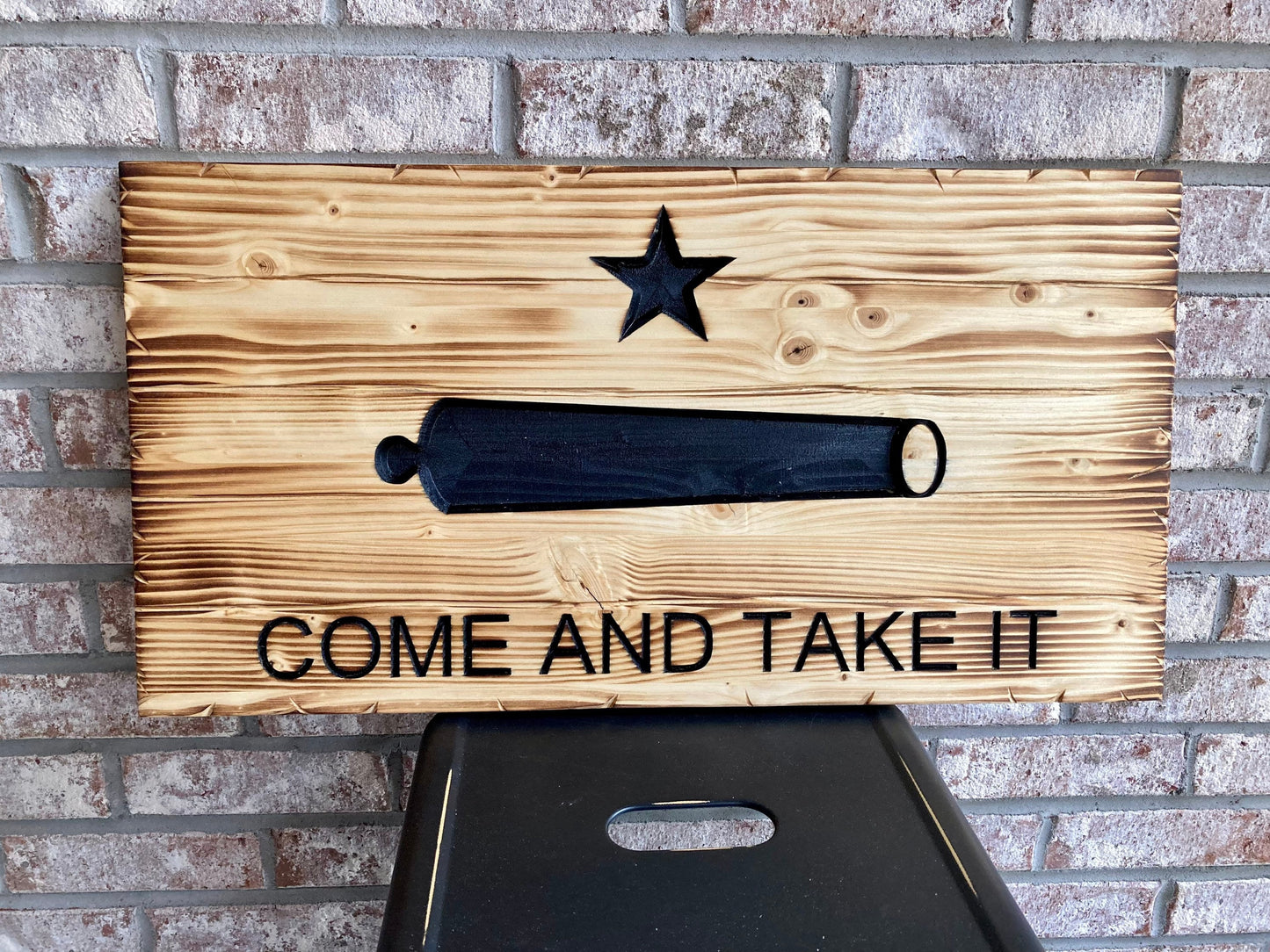 Wooden Come and Take It sign