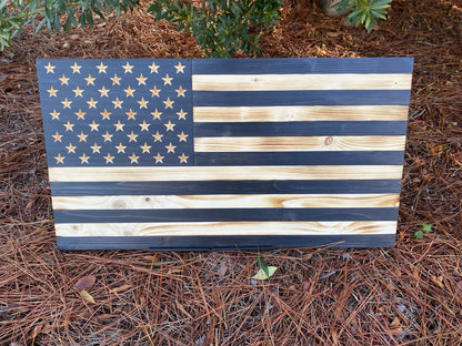 Handmade Subdued Wooden American Flag