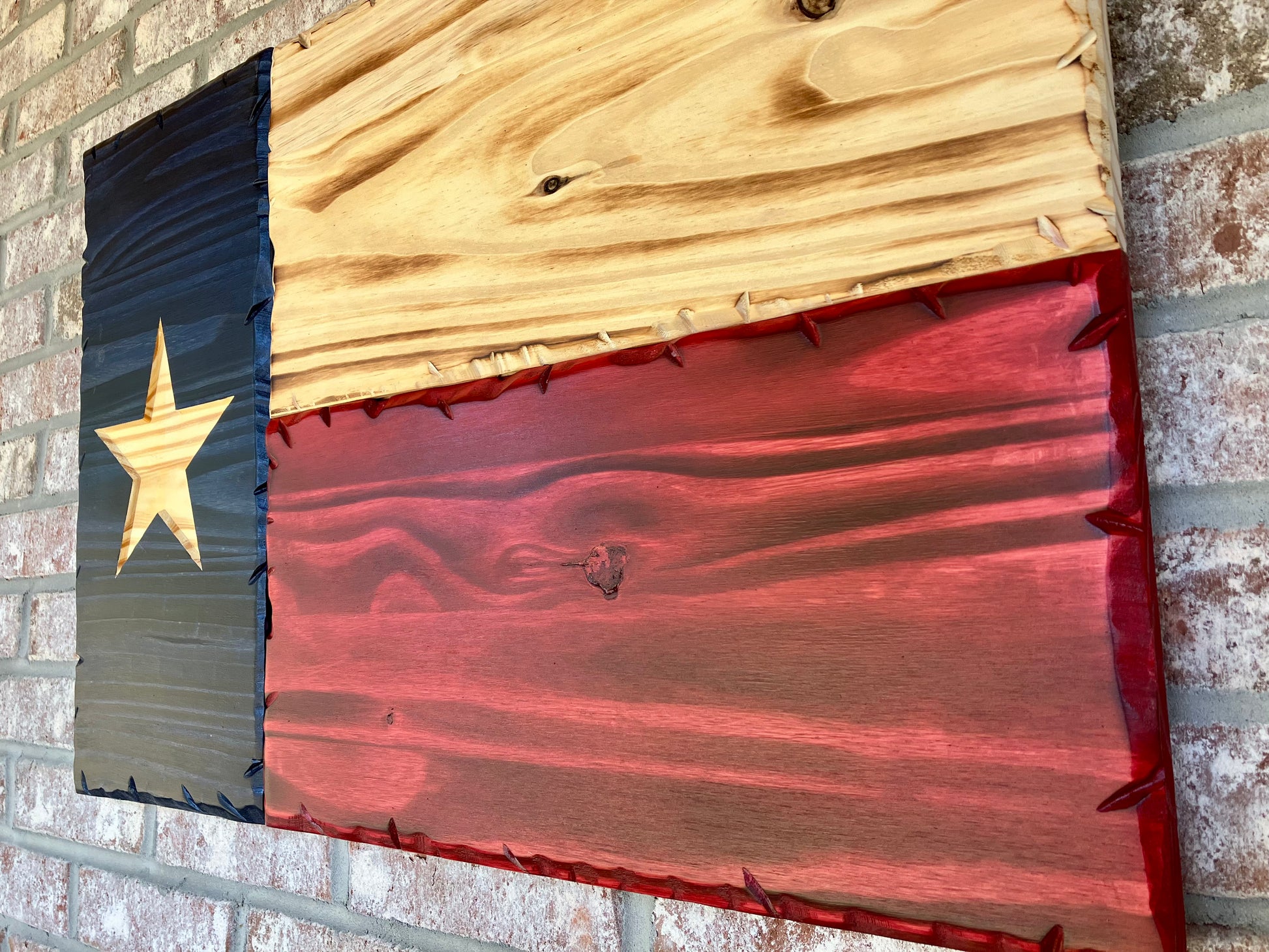 Handmade Wooden Texas "Lone Star" Flag