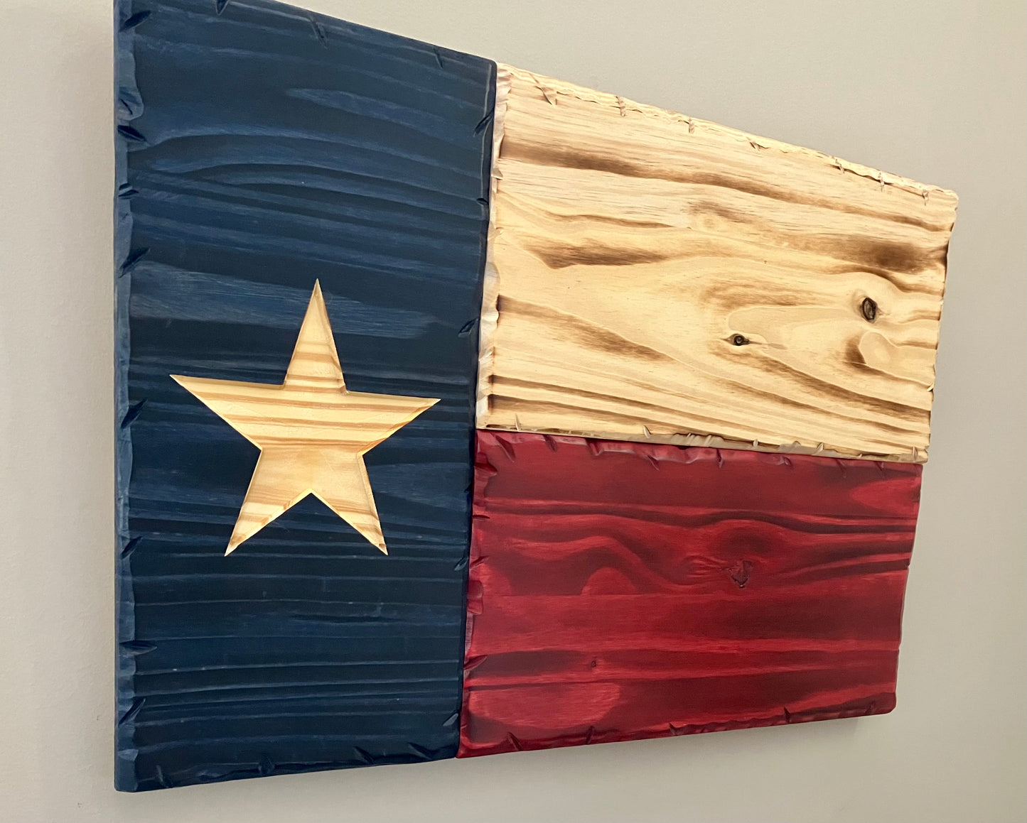 Handmade Wooden Texas "Lone Star" Flag