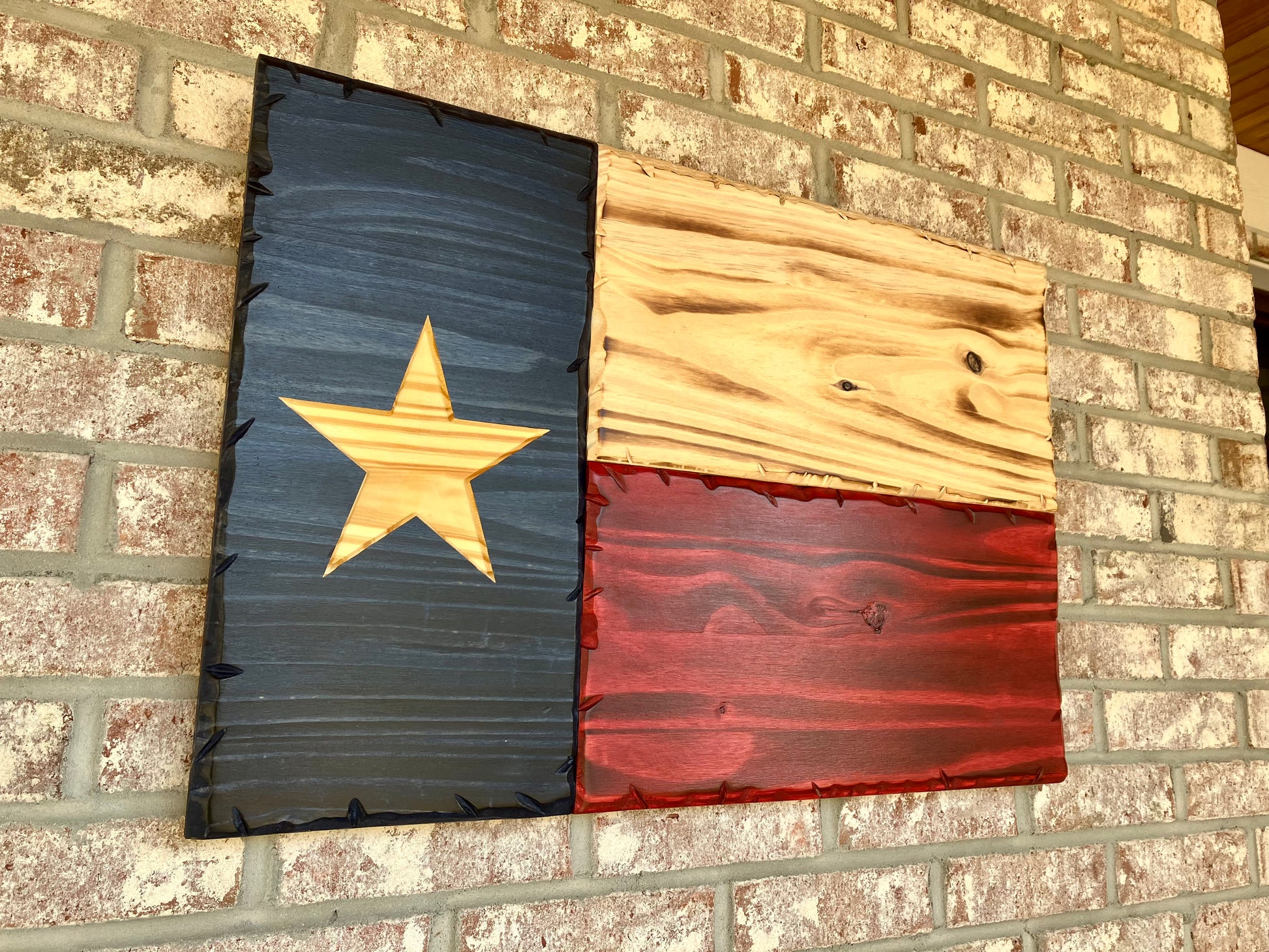 Handmade Wooden Texas "Lone Star" Flag