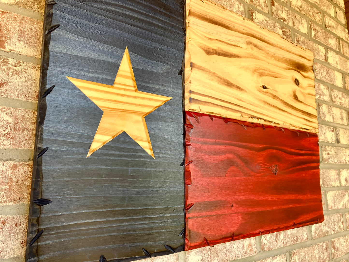 Handmade Wooden Texas "Lone Star" Flag