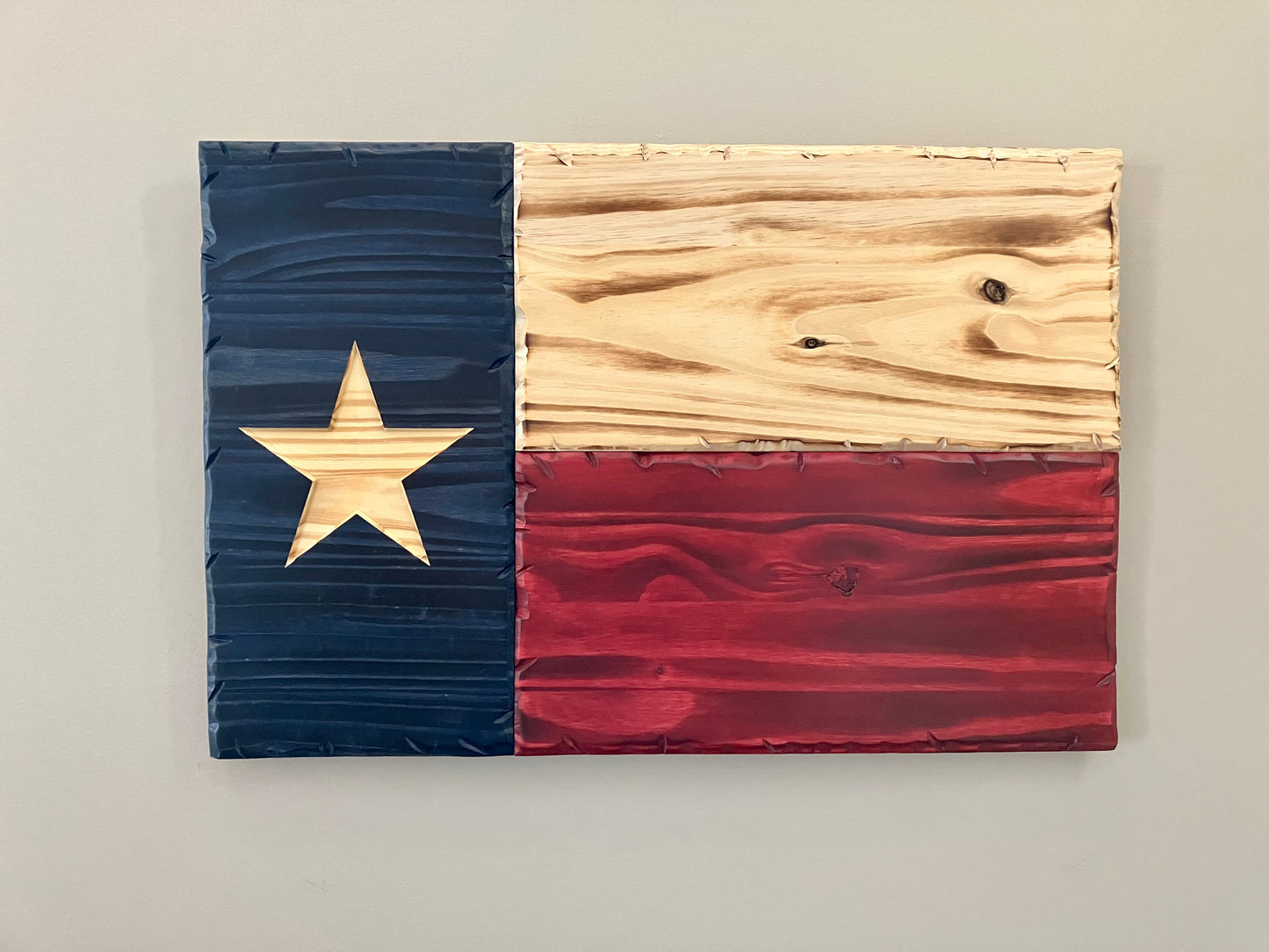 Handmade Wooden Texas "Lone Star" Flag